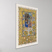 Verlicht kerststal middeleeuws Bijbel Poster (Laagn)