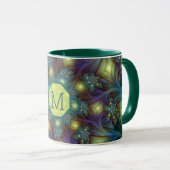 Verlicht kleurrijk Fractal Art Pattern-monogram Mok (Voorkant rechts)
