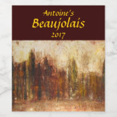 Verlicht landschapslabel van de stad wijn etiket (Enkel label)