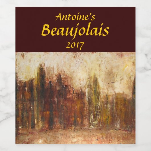 Verlicht landschapslabel van de stad wijn etiket (Enkel label)