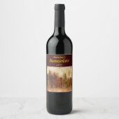 Verlicht landschapslabel van de stad wijn etiket (Voorkant)