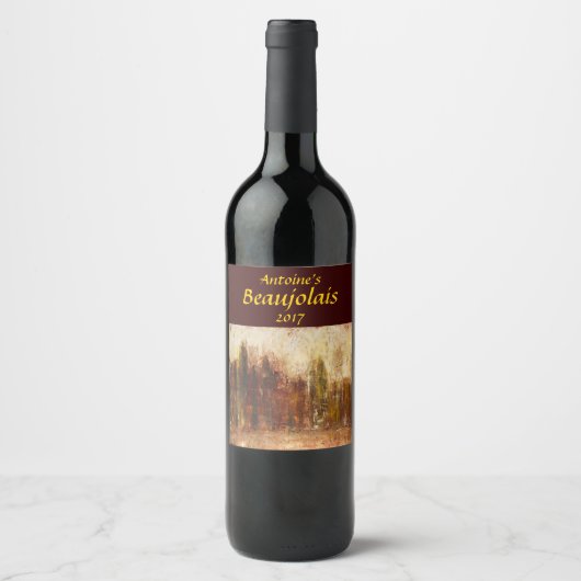 Verlicht landschapslabel van de stad wijn etiket (Voorkant)