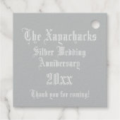 verlicht Letter X Silver Jubileum monogram Bedankjes Labels (Achterkant)