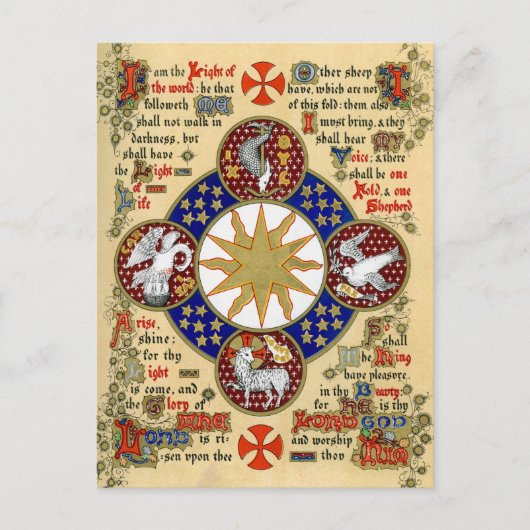 Verlicht Manuscript Epiphany Briefkaart (Voorkant)