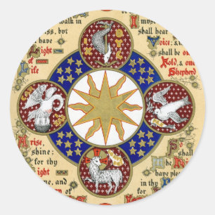 Verlicht Manuscript Epiphany Ronde Sticker