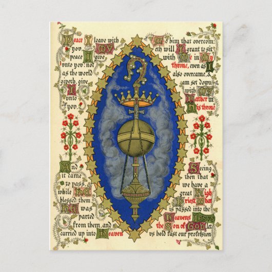 Verlicht Manuscript for Ascension Day Briefkaart (Voorkant)