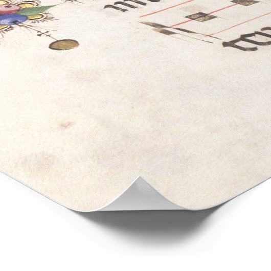 Verlicht Manuscript van Medieval Muziek | POSTER (Hoek)