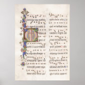 Verlicht Manuscript van Medieval Muziek | POSTER (Voorkant)