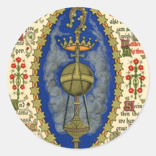 Verlicht manuscript voor Hemelvaartsdag Ronde Sticker