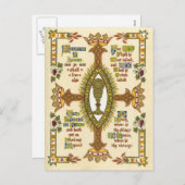 Verlicht manuscript voor Pasen. Feestdagenkaart (Voorkant / Achterkant)