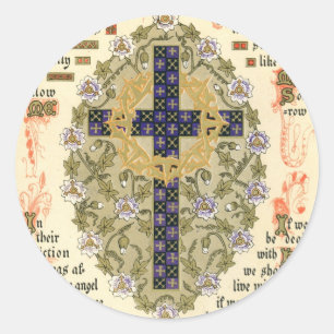 Verlicht Manuscript voor Septuagesima en Lent Ronde Sticker