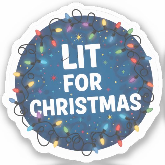 Verlicht met Kerstmis Sticker (Voorkant)