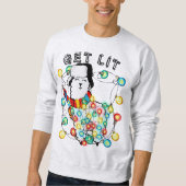 Verlicht met onze hilarische, grappige kerstlama trui (Voorkant)