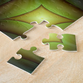 Verlicht modern blauw paars fractaal patroon legpuzzel (Zijkant)