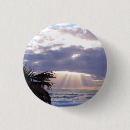 Verlicht oceaan in de vroege ochtend ronde button 3,2 cm