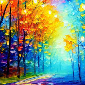 Verlicht pad canvas afdruk