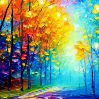 Verlicht pad canvas afdruk