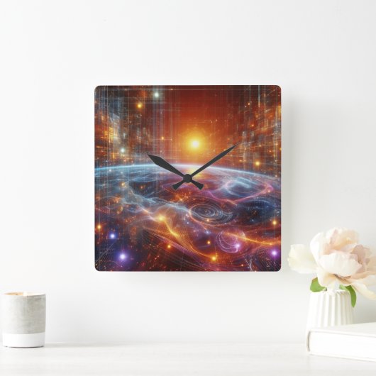 Verlicht quantumraster vierkante klok (Huis)