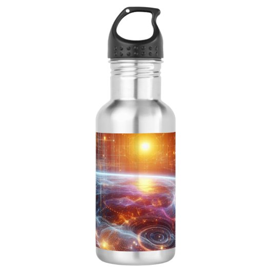 Verlicht quantumraster waterfles  (Voorkant)