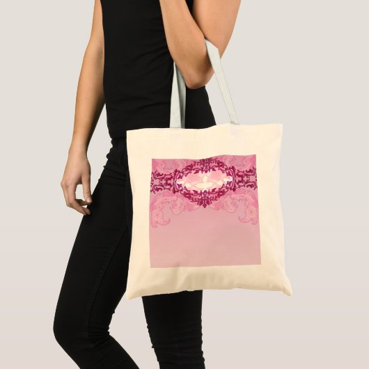 Verlicht roze vocht en florale gift tote bag (Voorkant (product))