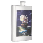 Verlicht schip op de oceaan onder de maan flacon (Rechts)