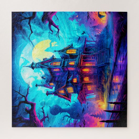 Verlicht spookhuis legpuzzel (Verticaal)