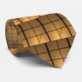 Verlicht Stropdas Golden Copper Pattern Squares (Opgerold)