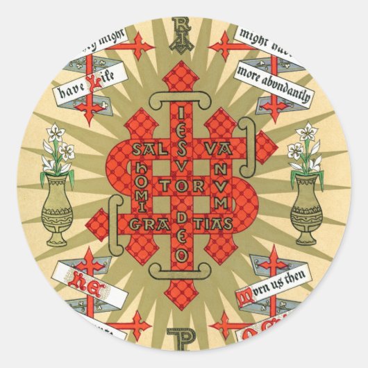 Verlicht symbool Kerstmis. Ronde Sticker (Voorkant)