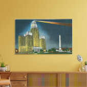 Verlicht Uitzicht stadhuis Canvas Afdruk (Insitu (Woonkamer))