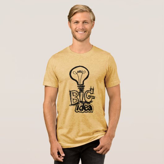 Verlicht uw grote ideeën - Retro gloeilamp Tri-Blend Shirt (Voorkant volledig)