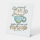  Verlicht uw stemming met Espresso Reclamebord Met Voetstuk (Voorkant)