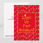 Verlicht uw vakantie plat kerstkaart (Voorkant / Achterkant)