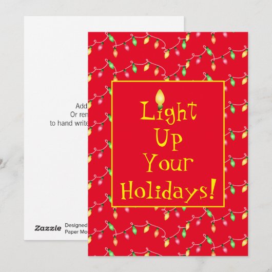 Verlicht uw vakantie plat kerstkaart (Voorkant / Achterkant)