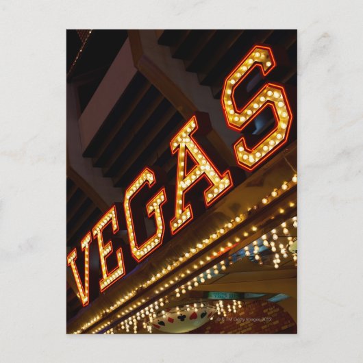 Verlicht Vegas-teken Briefkaart (Voorkant)