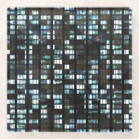 Verlicht vensterpatroon glazen onderzetter (Voorkant)