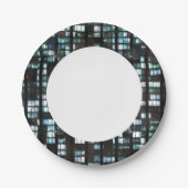 Verlicht vensterpatroon papieren bordje (Voorkant)