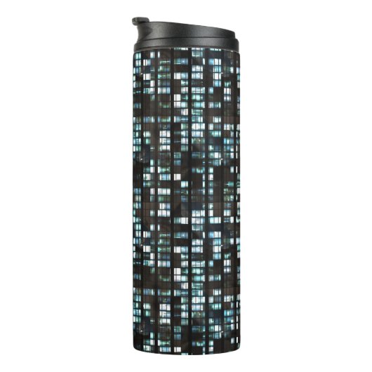 Verlicht vensterpatroon thermosbeker (Geroteerd rechts)