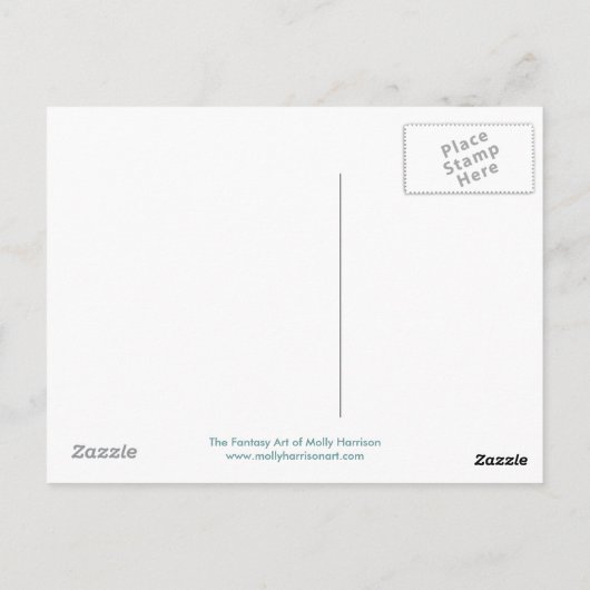 "Verlicht Zee" Zeemeermin Briefkaart (Achterkant)