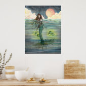 "Verlicht Zee" Zeemeermin Poster van Molly Harriso (Keuken)