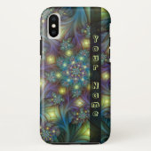 Verlichtde abstracte blauwe paarse fractale naam Case-Mate iPhone case (Achterkant)