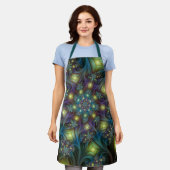 Verlichtde Abstracte glans Blauwe Paarse Kunst Schort (Gedragen)