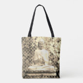 Verlichtde Boeddha gouden canvas tas (Achterkant)