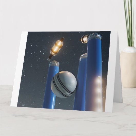 Verlichtde cricket Wicket Stof-pompen Kaart (Voorkant)