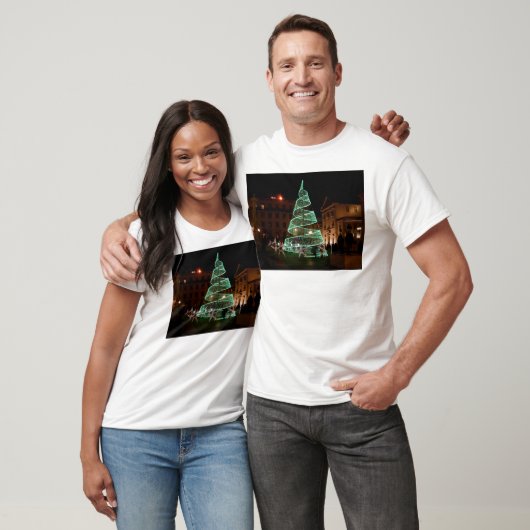 Verlichtde groene kerstboom t-shirt (Unisex)