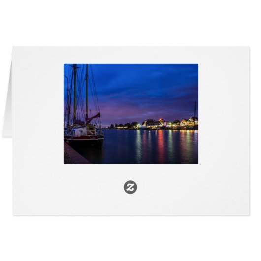 Verlichtde haven van Volendam 's nachts (Achterkant Horizontaal)