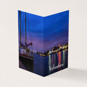 Verlichtde haven van Volendam 's nachts Kaart