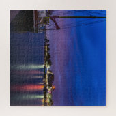 Verlichtde haven van Volendam 's nachts Legpuzzel (Horizontaal)