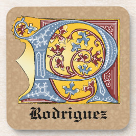 Verlichtde middeleeuwse blauwe en rode ijsheek let bier onderzetter