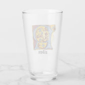 Verlichtde middeleeuwse blauwe en rode ijsheek let glas (Achterkant)