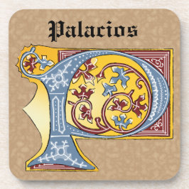 Verlichtde middeleeuwse blauwe en rode ijsheek P Bier Onderzetter